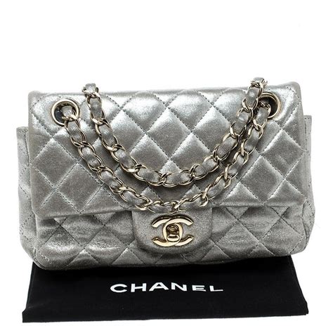 chanel classic bag silver|chanel bag classic price.